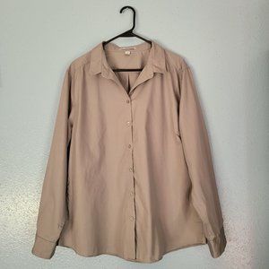 Port Authority Womens Gray Polo Long Sleeve Shirt XXL